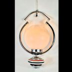 Vintage Opaline Hanging Pedant / Sphere In Chrome Plated Housing With A Ceramic Base thumbnail 2