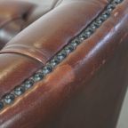Klassieke En Charmante, Correct Afgewerkte Rundleren Engelse Chesterfield Armchair thumbnail 16