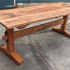 Antieke Rustieke Landelijke Massief Houten Eettafel 210 Cm thumbnail 2