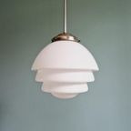 Art Deco Hanglamp In Witte Opaline, Jaren 1920-30 thumbnail 10