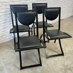 4 Vintage Designstoelen Kff - Zwart Staal - Minimalistisch thumbnail 2