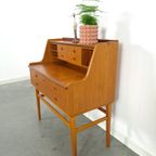 Zweeds Teak Secretaire Met Lades En Uitschuifbaar Blad, Bureau thumbnail 10