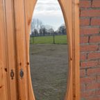 Setje Kastdeuren Links En Rechts Van Massief Grenen Met Spiegel thumbnail 3