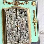 Bronze Messing Antique Fireplace Doors thumbnail 15