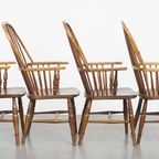 Leuke En Tijdloze Set Van 4 Antieke Engelse Windsor Stickback Chairs Uit De 19e thumbnail 3