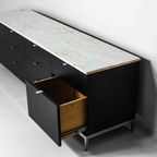 Vintage Mid-Century Dressoir Met Zeldzaam Marmeren Blad Van Florence Knoll thumbnail 13