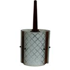 Ca. 1960’s Ceiling Fixture - Scandinavian Design - With Teak Wood And Curved Glass, thumbnail 7