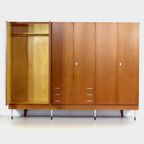 Grote Vintage Mid Century 6-deurs Kledingkast In Teak, 1960s thumbnail 5