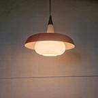 Vintage Opaline Design Hanglamp Rood Wit thumbnail 2