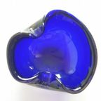 Kobalt Blauwe Vintage Murano Glas Asbak thumbnail 8