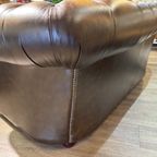 Engelse Chesterfield 2 Zits Bank Als Nieuw Tabacco Bruin Leer thumbnail 4