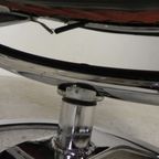 Leolux Fauteuil, Draaistoel Met Wit Lederen Bekleding, Jaren 60 thumbnail 9
