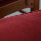 Set Van 4 Art Nouveau/ Jugendstil Design Schuitema Eetkamerstoelen Met Rode Stoffen Bekleding thumbnail 25