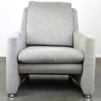 Leolux Design Fauteuil Model Fidamigo In Een Mooie Dikke Grijze Stof thumbnail 3