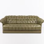 Chesterfield Style Green Leather Sofa From Skippers, Denmark thumbnail 2