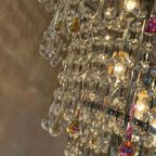 Xxl Vintage Opaline Teardrop Kroonluchter Pegels Kristal Hanglamp thumbnail 6