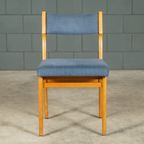 Set Van 6 Vintage Eetkamerstoelen – Blauw thumbnail 11