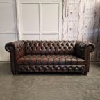 Chesterfield 3-zits + Fauteuil – Knopenzit – Antiek Bruin thumbnail 7