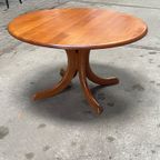 Vintage Scandinavische Salontafel, Rond, Teak thumbnail 6