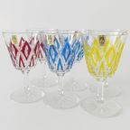 Set Vintage Vmc France Reims Champagne Glazen Harlequin 1960’s Nieuw thumbnail 2
