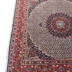 Handgeknoopt Moud Vloerkleed Vierkant 192X197Cm Wol Zijde Blauw Rood Perzisch Tapijt Wit thumbnail 7
