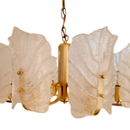 Large Mid-Century Eight-Arm Brass And Ice Glass Chandelier By Carl Fagerlund, 1960S thumbnail 8