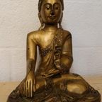 Houten Boeddha Met Goud thumbnail 3