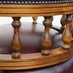 Rode Rundleren In Hoogte Verstelbare Chesterfield Bureaustoel In Engelse Stijl thumbnail 12