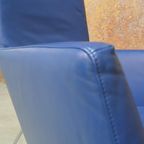 Zganieuw! Blauwe Leren Label Don Fauteuil + Evt Hocker! thumbnail 12