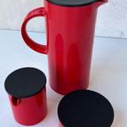 Stelton Karaf Suikerpot Melkkan Erik Magnussen Vintage Rood thumbnail 3
