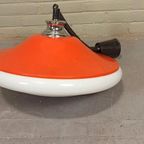 Vintage Space Age Ufo Pullout Hanglamp, Oranje En Wit thumbnail 15