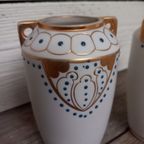 Set Van 2 Porseleinen Vaasjes, Jugendstil. thumbnail 6