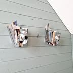 Paar Chromen Metalen Schansen, Space Age-ontwerp, 1970 thumbnail 4