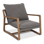 Prachtige Wabisabi Lounge Stoel Charles Canvas Grey thumbnail 6