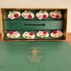 Complete Set Van 8 Porseleinen Plaats Kaarthouders In Originele Doos Crown Staffordshire thumbnail 8