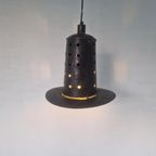 Vintage Metalen Brutalist Hanglamp. thumbnail 2