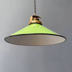 Groen Emaille Hanglamp Met Messing Armatuur thumbnail 7