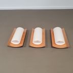 3 X Bankamp Leuchten Sconces / Wall Lights '80s White Glass / Glass With A Layer Of Copper. Wide thumbnail 4