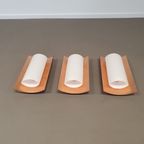 3 X Bankamp Leuchten Sconces / Wall Lights '80S White Glass / Glass With A Layer Of Copper. Wide thumbnail 4