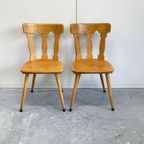 Set Vintage Stoelen Jaren 6O Keukenstoel Hout thumbnail 3