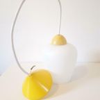 Vintage Jaren 50 Hanglamp Louis Kalff Stijl Melkglas Lampje thumbnail 4