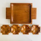 Mid-Century Teak Houten Tapas Set Deens Design thumbnail 6