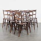 Tijdloze Elegante Set Van 10 Antieke Engelse Oxford Eetkamer/ Keuken Stoelen thumbnail 2