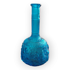 Empoli Vintage Blauwe Glazen Fles Zodiac Dierenriem thumbnail 3