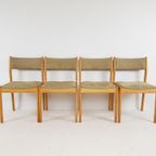 4X Vintage Danish Dining Chairs Stoelen Findahl Beige Eiken thumbnail 3