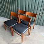 4 Pastoe Teak Skai Eetkamerstoelen Sa10 Cees Braakman thumbnail 10