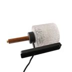 Vintage Wandlamp Hout/zwart/messing Met Bewerkt Glazen Kap, Jaren '70 thumbnail 4
