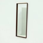 Large Scandinavian Rectangular Rosewood Mirror 1960s thumbnail 3