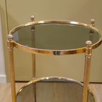 Vintage Barcart Serveerwagen Trolley Bijzettafel Messing thumbnail 2