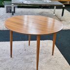 Vintage Coffee Table Rond Notenhout Opal Design thumbnail 3